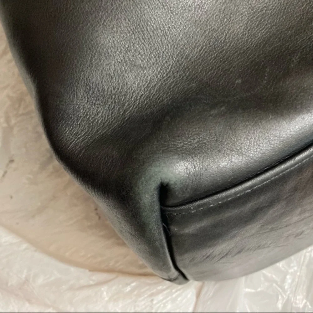 Coach vintage black leather drawstring bucket bag 9166 RARE
